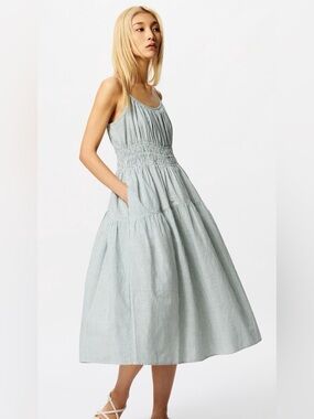 Uniqlo Linen Blend Camisole Dress Striped Women’s Size XS Brand New